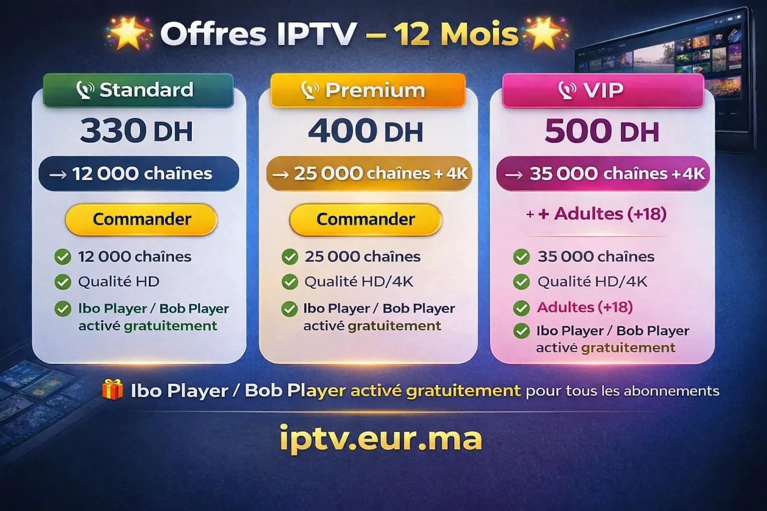 IPTV Basic et Economique - L'Offre La Moins Chère au Maroc